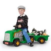 Kids World Dětský elektrický traktor s vlekem