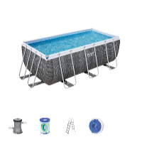 Bestway Bazén Power Steel Rattan 4,12 x 2,01 x 1,22 m set včetně příslušenství