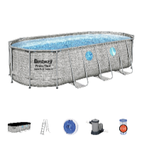 Bestway Bazén Power Steel Stacked Stone Swim Vista 5,49 x 2,74 x 1,22 m set včetně příslušenství