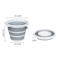 MAXXX Skládací silikonový kbelík 10 litrů, bílo-šedý