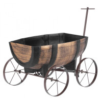 STREND PRO Květináč Woodeff, 41,5 x 29 x 19 cm, whiskey barel wagon