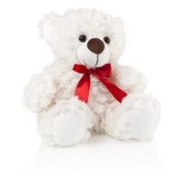 Kids World Plyšový medvídek 25 cm bílý