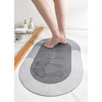 HomeLife Koupelnová absorpční předložka 50 x 80 cm ovál, šedá