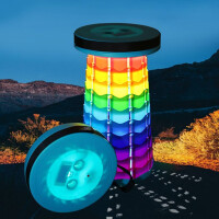 HomeLife Teleskopická stolička SMARTY s LED osvětlením, barevná tyrkysová