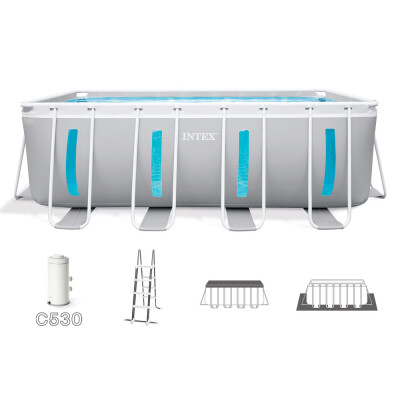Intex Bazén Prism Frame Clearview 4 x 2 x 1,22 m s příslušenstvím