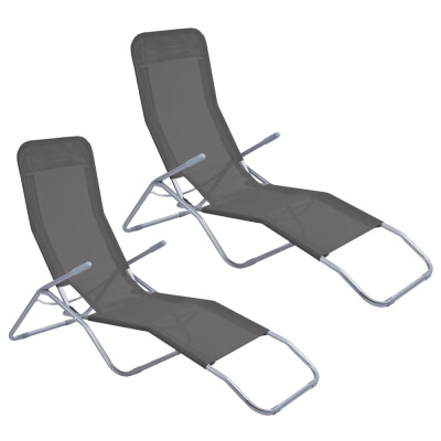 Garden King Zahradní lehátko skládací antracit sada 2ks