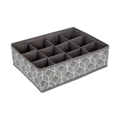 Organizér do zásuvky 12 přihrádek vzor list, šedo-bílá