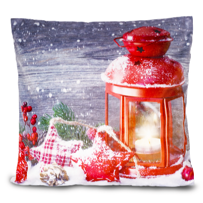 HomeLife LED svítící povlak na polštář Lucerna červená 40 x 40 cm + polštář Klasik 40 x 40 cm