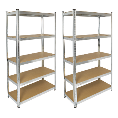 Kovový regál ZEUS 180 x 90 x 40 cm 5 polic TC-030C sada 2 ks