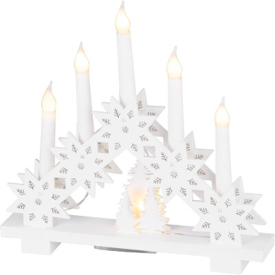 Vánoční svícen 6 LED teplá bílá, na baterie, hvězdy