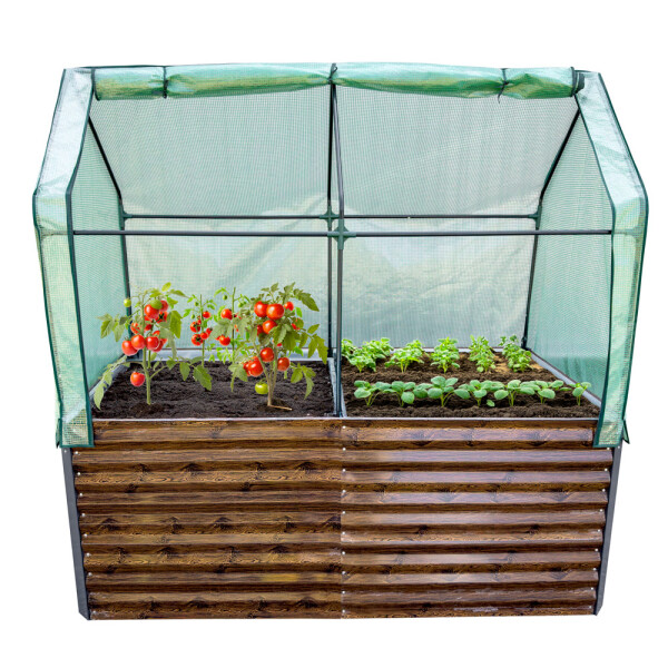 Garden King Krytý vyvýšený záhon AGRO BED II 200 x 79/199 x 100 cm, 3D design dřevo, kov