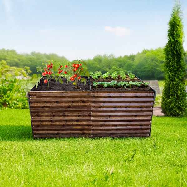 Garden King Krytý vyvýšený záhon AGRO BED II 200 x 79/199 x 100 cm, 3D design dřevo, kov